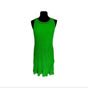NWT INC International Concepts turf green crocheted sleeveless dress